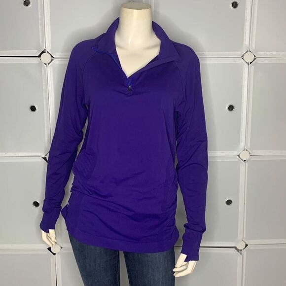 Athleta Purple 1/4 Zip Running Pullover Shirt Size Large - Picture 7 of 11